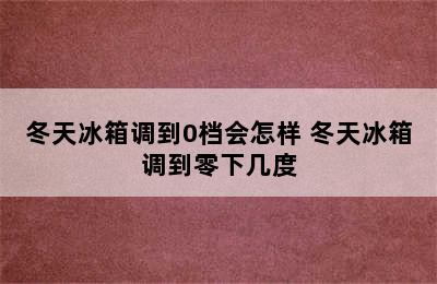 冬天冰箱调到0档会怎样 冬天冰箱调到零下几度